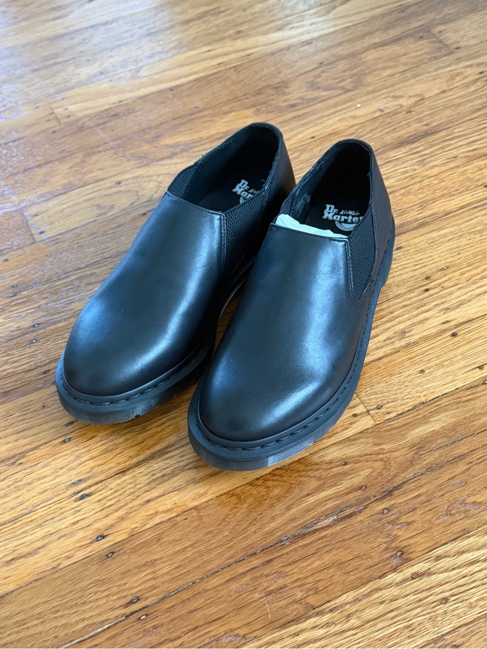 Dr. Martens Black Slip-On Leather Loafers for Men